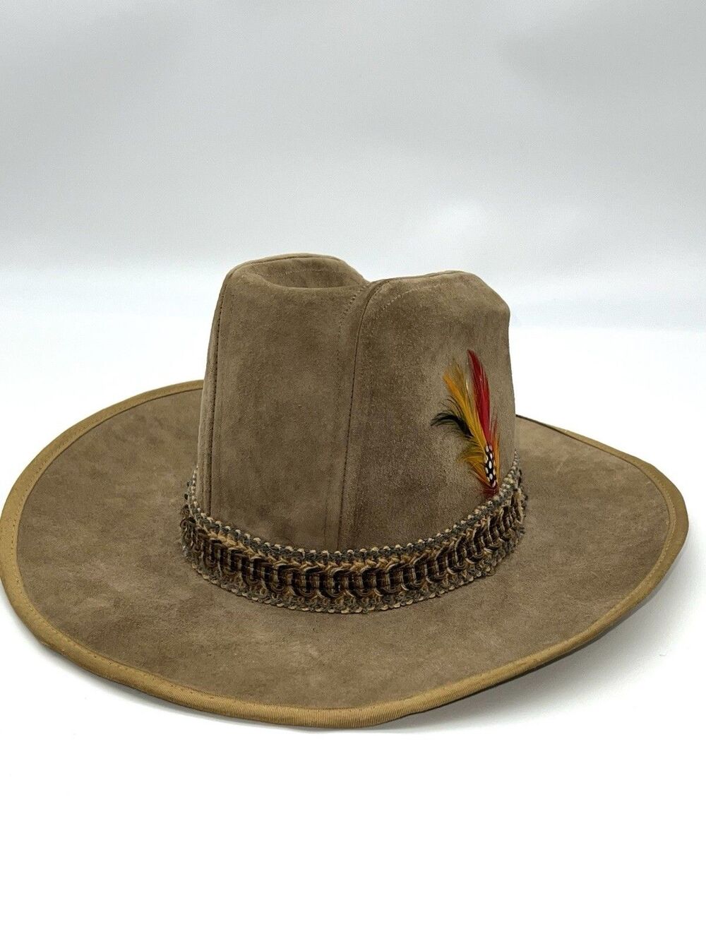 Billy Kidd Stetson Suede Leather Western Cowboy Hat Tan 7 1/4 USA